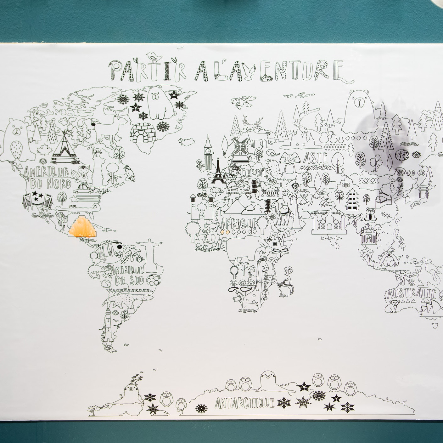 Poster à colorier carte du monde